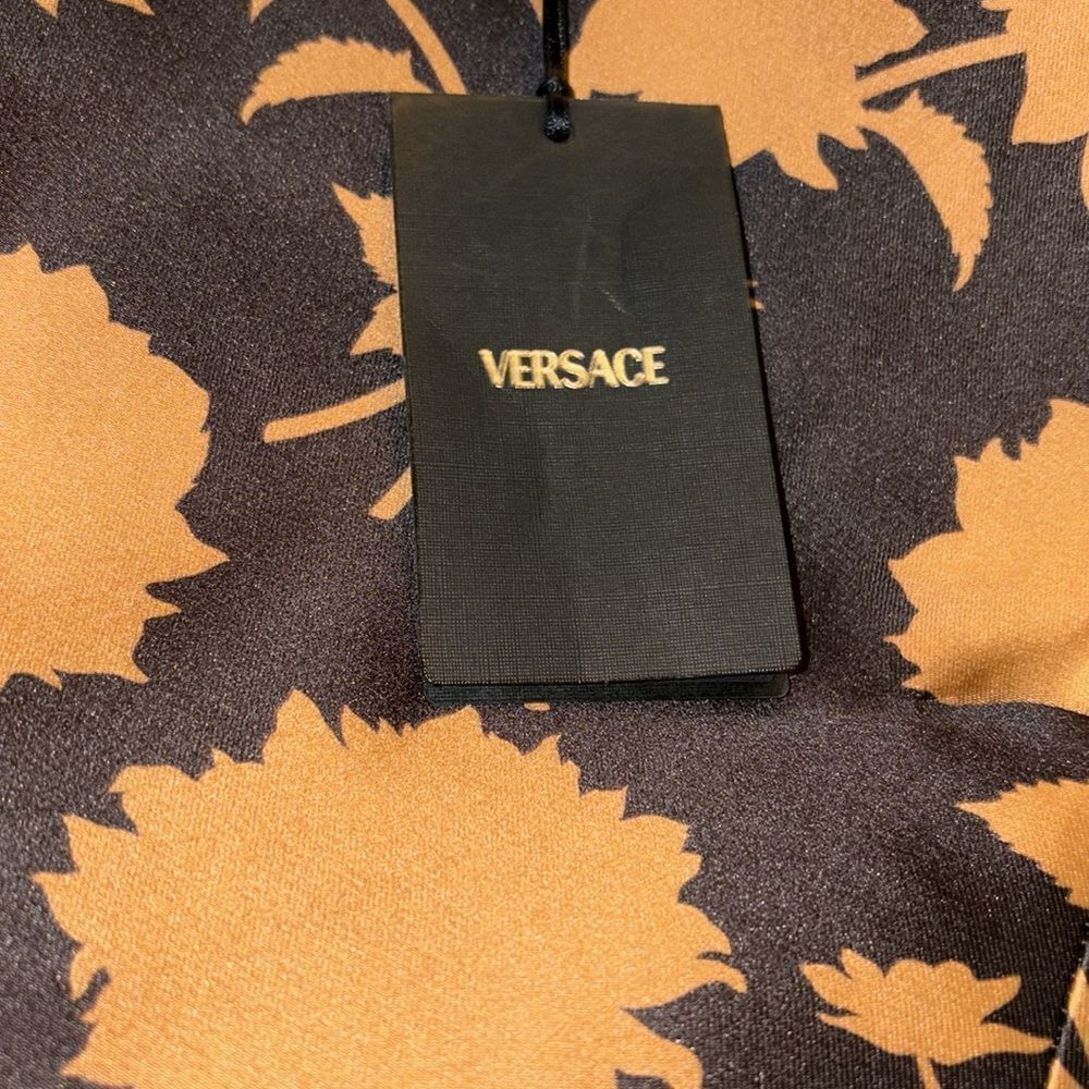 NWT VERSACE Double Duchesse Floral-print Silk Cocktail Dress size 36 $3525 - Picture 5 of 10